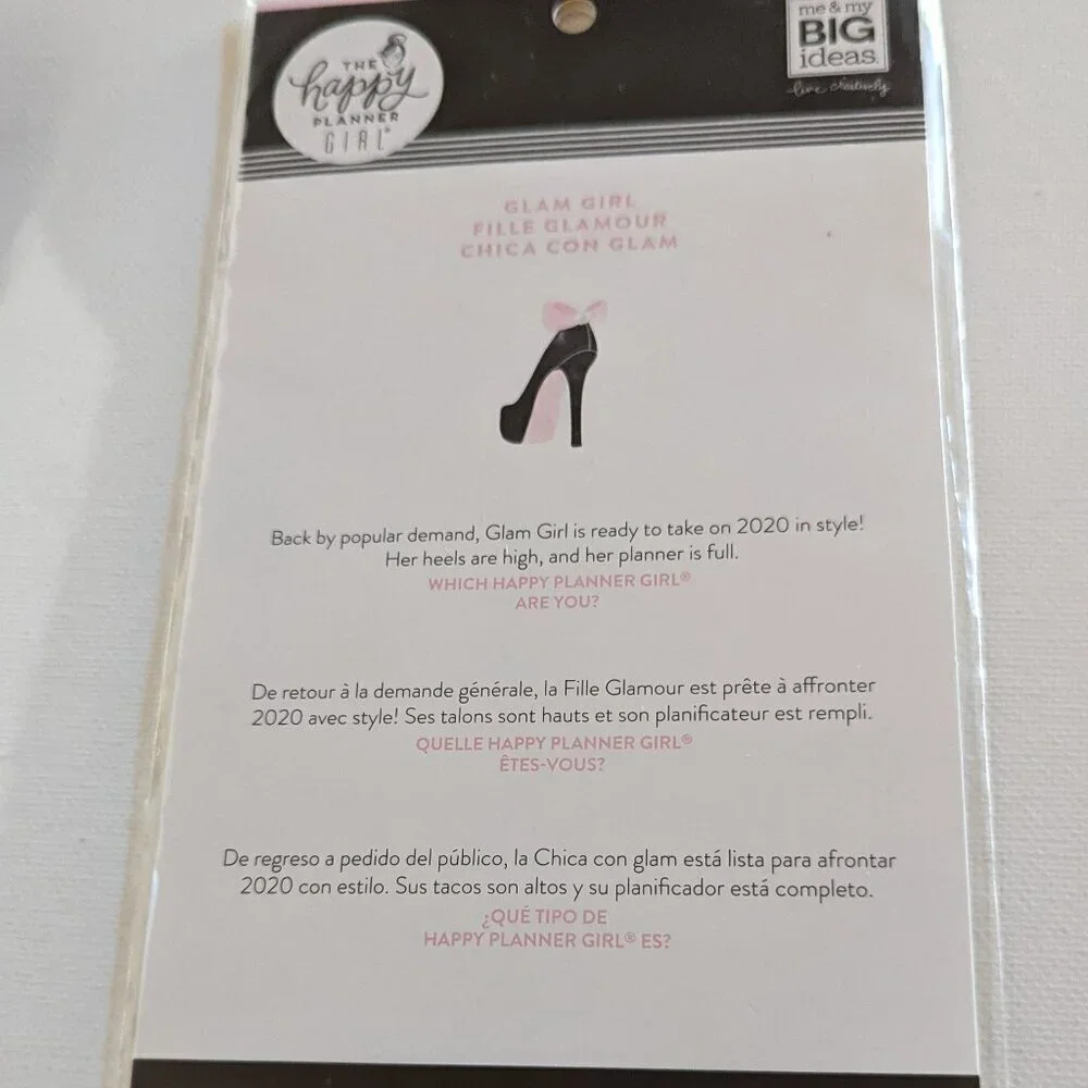 NWT Happy Planner Glam Girl 31pc Enamel Stickers Fashion Lips High Heels Hearts